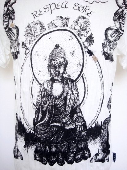 Mens Womens Buddha Soft Top Cotton T-Shirt White