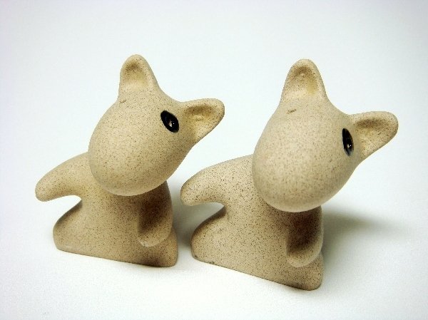 Sandstone Salt & Pepper Shakers Dog Love Hug