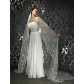 Empire Strapless Cathedral Train Satin Wedding Dresses