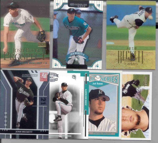 7 different Josh Beckett cards 00's-05's Boston Red Sox
