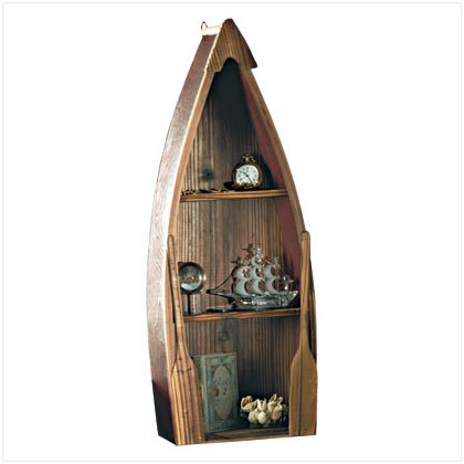 WOOD ROW BOAT WALL SHELF
