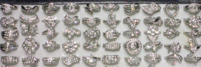 Ladies CZ Rings Silver Wholesale