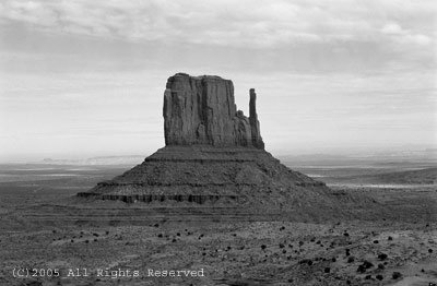 Alone in Monument Valley BW Giclee Art Print 12x16