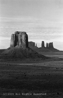 January Day Monument Valley BW Giclee Art Print 12x16