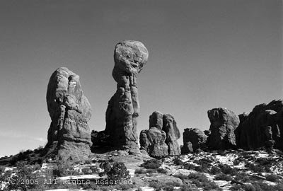 Tribunal in Arches National Park BW Art Print 12x16