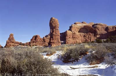 Winter in Arches National Park Giclee Art Print 12x16