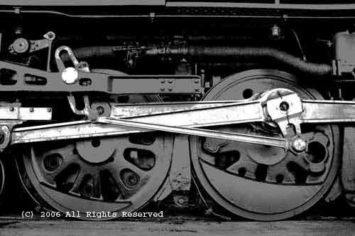 Steamer Drive Wheels Giclee Art Print 12x16