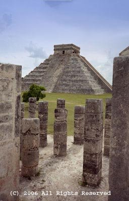 Maya Temple View Giclee Art Print 12x16
