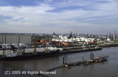 Ship Channel Refinery Giclee Art Print 12x16