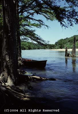 Canoe on the River Giclee Art Print 12x16