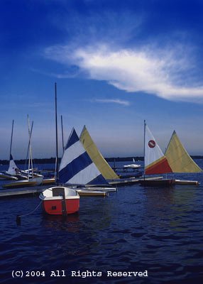 Clear Lake Bay Sailing Giclee Art Print 12x16
