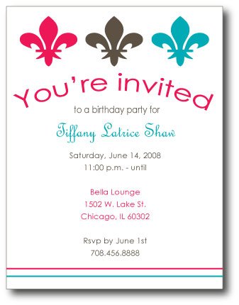 Fleur De Lis Invitation/ Announcement