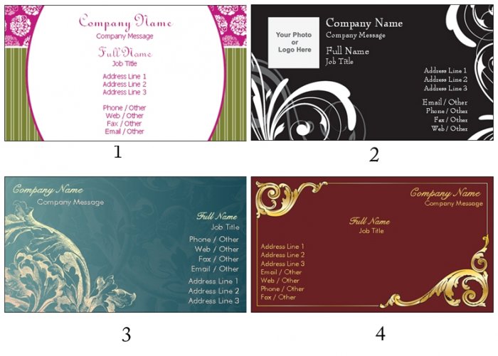 250 Elegant Calling Cards