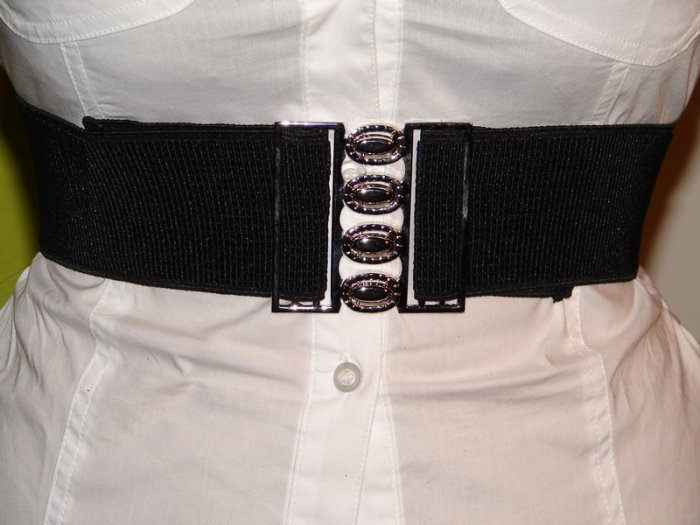 Black Waistbelt With Silver Buckle