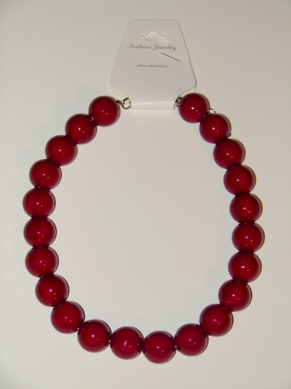 Bead Necklace (Maroon)