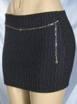 "Cute Girl" - Junior Stretch Mini Skirts with Glitter Pinstripe & Chain Accent
