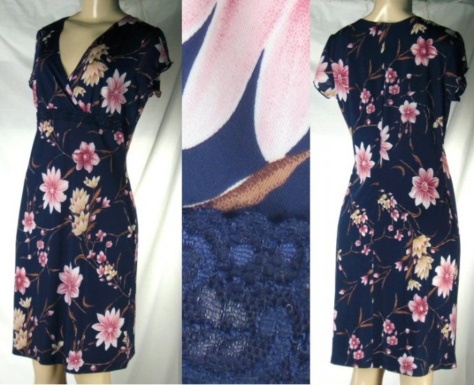 Missy Stretch Floral Dresses with Lace Trim 1 group of 6 - from $5.25 each