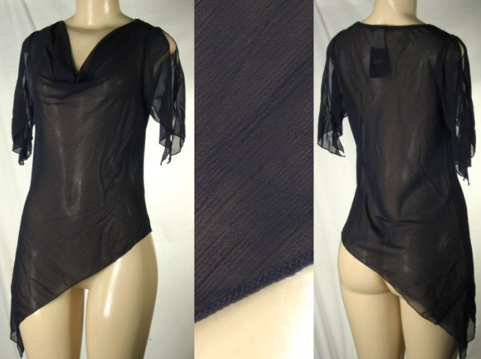 One - Junior Semi Sheer Bias Cut Long Tops
