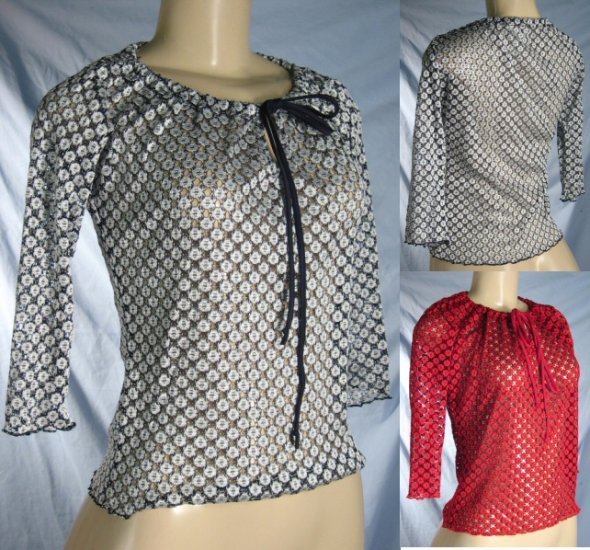 Top This - Junior Long Sleeve Lace Mesh Tops