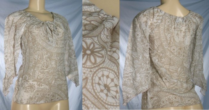 Marianne - Junior 3/4 Sleeve Tops with Drawstring Neckline