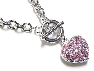 Pink crystal heart(N1223PK-22207)