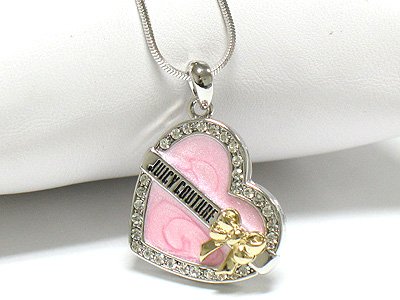 Heart and ribbon necklace(R1247PK-3471)