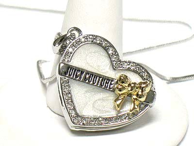 Heart and ribbon necklace(R1245WH-11673)