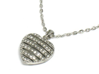 Crystal heart necklace(U1245SL-121084)