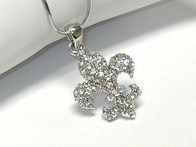 Crystal fleur de lis necklace(R1249SL-2996)