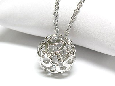 Crystal #5 ball necklace(J1255CL-3246)