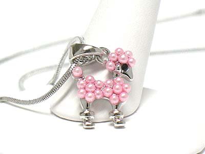 Poodle puppy necklace(R1229PK-12162)