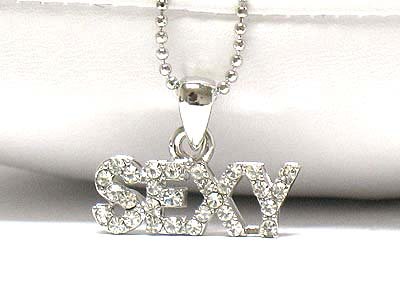 Crystal sexy letter necklace(E1237SL-12313)