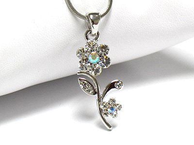 Crystal flower necklace (R1248SL-2501)