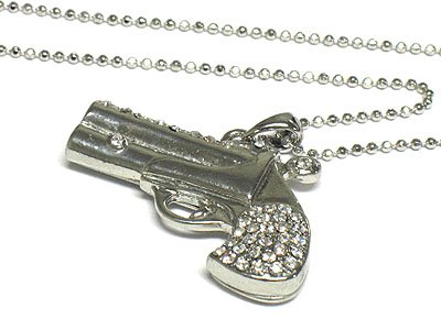 Crystal pistol necklace(N1245CL-11889)