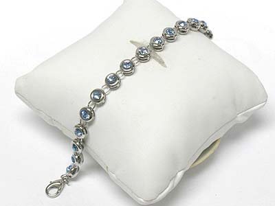 Round crystal link bracelet(M1137BL-918130)