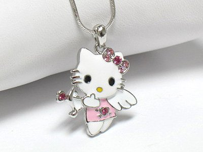 Angel cat necklace(R1248PK-2294)