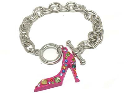 High heel shoe bracelet(A1131PK-52237)