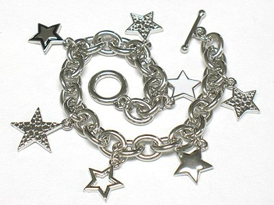 Multi star charm bracelet(J1133SL-32509)
