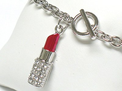 Lipstick charm toggle bracelet(R1141RD-32528)