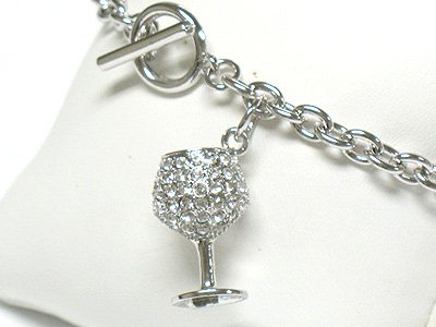 Wine glass toggle bracelet(R1141SL-32532)
