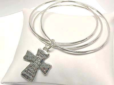 Bible phrased cross bracelet(O1149SL-112182)