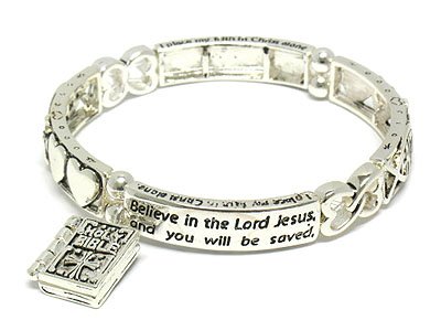 Dangle bible bracelet(A11139SL-3622)