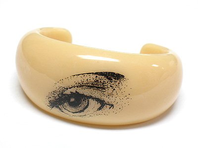 Eye print acrylic cuff bangle(P11133IV-22589)