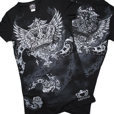 Crown with wings rhinestone shirt