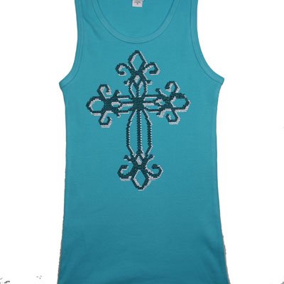 Junior Size Black cross tank top