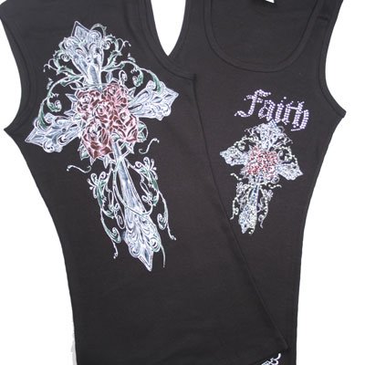 Faith Rose Cross Tank Top