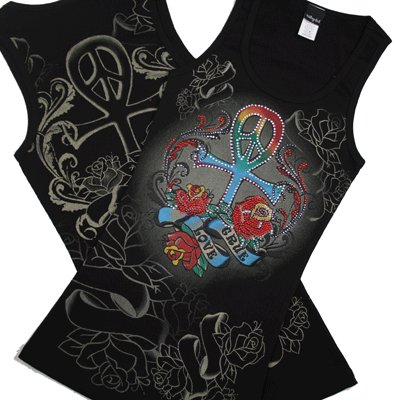 Ankh cross/peace tank top