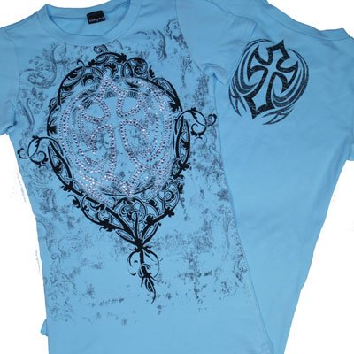 Cross Designer Rhinestone Tee Shirt