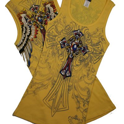 Colored cross with wings