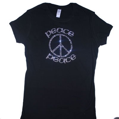 Peace rhinestone t-shirt